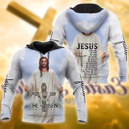 Men's Hoodies Amazing Creative Premium Christian Jesus 3D Printed Unisex Art Hoodie Zip Streetwear Oversized 5XL Pullover Sports Tops 5