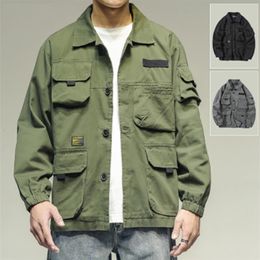 Men's Jackets Japanese Streetwear Army Green Plus Size Work Jacket Men Clothing 5XL Harajuku Coat Korean Fashion Military Casual Workwear 220927