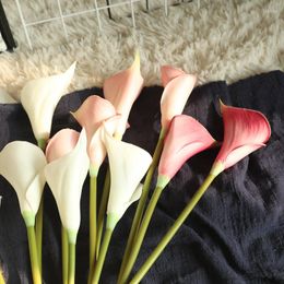 Decorative Flowers PU Artificial Calla Lily Bunch Fake Flower Bouquet Table Home Wedding Decoration Fall Decor