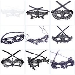 Mask Black Sexy Lady Lace Mask Fashion Hollow Eye Mask Masquerade Party Fancy Masks Halloween Venetian Mardi Party Costume DH973