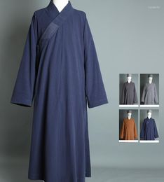 Ethnic Clothing Thick Cotton Buddhist Robe Shaolin Monk Dress Wushu Martial Arts Meditation Suit Uniform