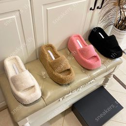 Designer Women Slippers Taji Slipper Winther Furry Fur Slides Luxury AW Square Toe Sandals Platform Slide Warm Indoor Sandal