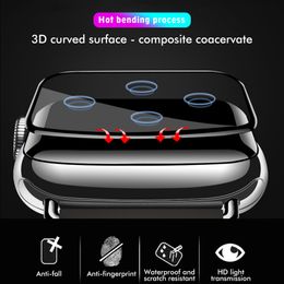 Screen Protector Film for Apple Watch Ultra SE Series 8 7 49mm 41mm 45mm 40mm 44mm 3D Curved Tempered Glass Premium Explosion Full Glue Cover Coverage Guard