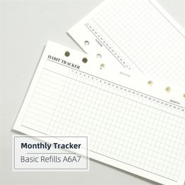 Notepads MyPretties 40 Sheets Basic Monthly Habit Trackers Refill Papers A6 A7 Filler for Personal 6 Hole Binder Organiser 220927