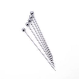 NewMetal Fruit Stick Stainless Steel Cocktail Pick Tools Reusable Silver Cocktails Drink Picks 4.3 Inches 11cm kitchen Bar Party Tool WLY935