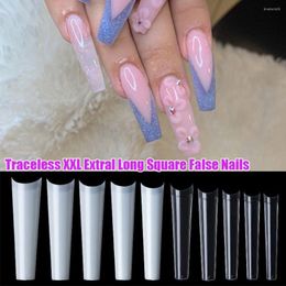 False Nails Supply Press On Durable ABS Material Mixed 10 Sizes C Shape XXL Tapered Square Extra Long Nail Tips Half Curve