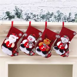 Christmas Cartoon Stocking Santa Claus Snowman Elk Xmas Sock Candy Gift Socks Bag Festival Hanging Decor Props Party Supplies FY3934 P0927