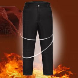 Winter New Men's Down Pants Warm Thicken Fleece Casual Trousers Men Business Waterproof Thermal Sweatpants Zipper Solid Clothing