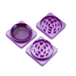 Matte Sharp Stone Tobacco Grinders smoking accessories 60mm 4 parts herb Square grinder cnc teeth Philtre net dry herb 7 Colours