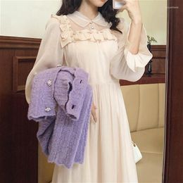 Abiti casual Fairy Vintage Dress Women French Evening Party Elegant Ruffles Female Long Long Retry One-monopeo Korean 2022 Autunno