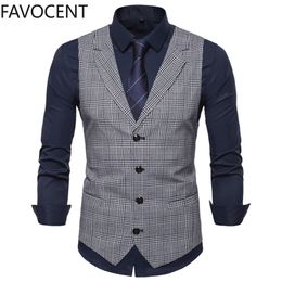 Mens Vests Mens Suit Vest Fashion Slim Fit Thin Plaid Men Waistcoat Tops Slim Business Vest Waistcoat Man England Style Male Leisure Suits 220927