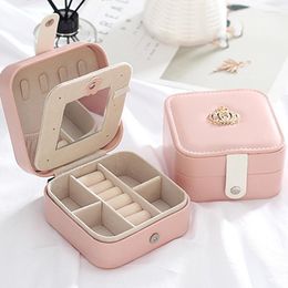 Jewellery Pouches PINK Organiser Display Travel Case Boxes Portable Box Leather Storage Earring Holder