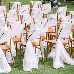 Sashes Romantic Garden Wedding Chair Cover Back Sashes Banquet Decor Christmas Birthday Formal Wedding Chair Sashes GWB15799