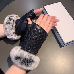Guantes de dise￱ador Glove de cuero Damas de piel de oveja Fur Mittenos de invierno para mujeres R￩plicas oficiales Controlar Calidad europea Calidad 006B en venta