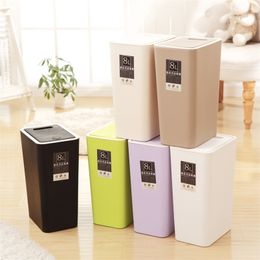 Waste Bins Trash Can For Kitchen Bathroom Toilet Narrow Type Living Room Paper Basket Garbage With Lid Storage 220927