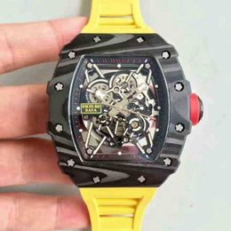 Superclone Watch Designer Luxury Mens Mechanics Rihca Milles Classic Red Black Yellow Rubber Men Sapphire Automatic Mechanical Carbon Fibre SEKL