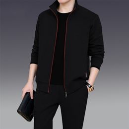 Men s Tracksuits WINSTAND Autumn Winter Clothing Two piece Trend Cardigan Casual Sports Suit All match Simple Business 5XL 220926