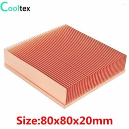 -Refroidissement de l'ordinateur Cooltex 80x80x20mm pur cuivre thermique cuivrer le gain de chaleur de la nageoire pour la puce électronique LED VGA Radiateur refroidisseur