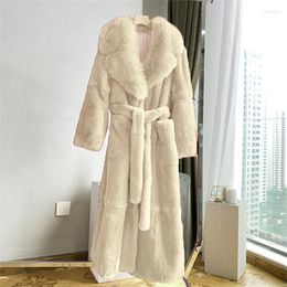 Women's Fur Coat Women Long 2022 Winter Fashion Temperament Loose Slim Thick Warmth Clothing Oversized Faux Jackets With Belt