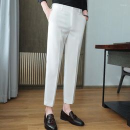 Men's Suits Men 2022 Spring Summer Business Casual Slim Fit Dress Pants Male Solid Colour All Match Formal Wear Office Trousers O347