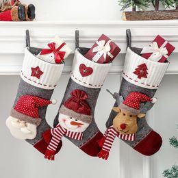 New Christmas socks gift bag decoration sock Christmas Eve Christmas-gift children candy-bag RRE14546