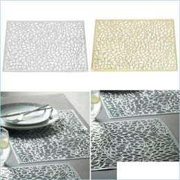 Mats Pads Placemat Charger Square Floral Dining Table Mat Wedding Party Birthday Decor Drop Delivery 2021 Home Garden Kitchen Bar D Dhpvc
