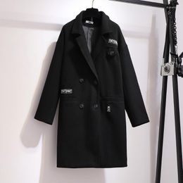 Women's Jackets Women's Xl-5xl Plus Size 300kg Large Mm2022 Winter Wool Paste Cloth Thin And Long Coat