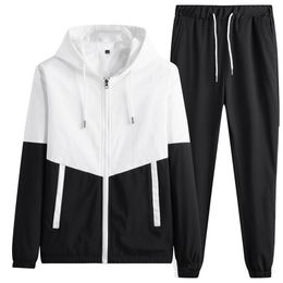 Men's Tracksuits Men's Sportswear Breathable Male Gym Clothes Men's Thin Hooded Casual Jacket Jogging Trousers Men 2 PcsSet Sports Sets M-6XL 220927