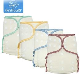 Cloth Diapers EezKoala 2pcs/lot ECO-friendly OS Hemp Fitted Cloth Diaper AIO each diaper with a snap insert fit baby 5-15kgs high absorbency 220927