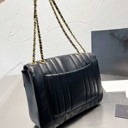 Chanells Stripes Designer CC Shoulder Bags Channelbags Bag Elegant Chain Handbags Black Messenger Vintage Luxury Leather Crossbody Bags Purse Flip Cover 220927