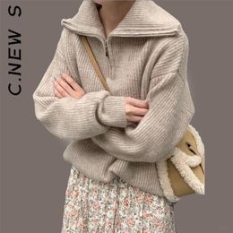 Womens Sweaters C S Zipper Knitted Women Sweater Slim Sweaters Ladies Casual Jumper Top Women Soft Female Womens Clothing 220923