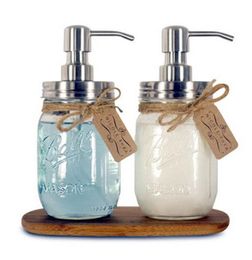 DIY 480ML Hand Soap Dispenser Stainless Steel pump Mason liquid Jar Countertop polish/chrome/ORB/golden RRE14524