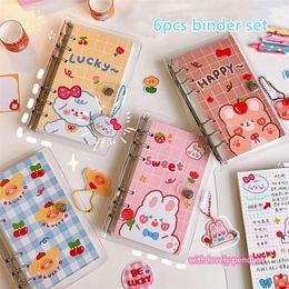 Notepads Kawaii Rabbit A6 Binder Transparent Notebook Agenda Set Weekly Monthly Plan Journal Diary Papeleria Korea Stationery 220927