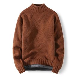 Men's Sweaters Autumn Casual Fleece Winter Fashion Warm Thick Male O Neck Wool Liner Pullovers M 3XL 220927