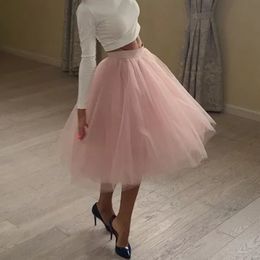 Skirts Quality 5 Layers Fashion Tulle Skirt Pleated TUTU Skirts Womens Lolita Petticoat Bridesmaids Midi Skirt Jupe Saias faldas 220924