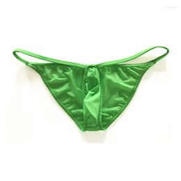 Underpants Ultrathin Ice Silk Men's Tight Sexy Underwear Low Waist Elastic Briefs U-convex Bag Upturned Erotic Small Panties