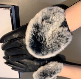CH Designer Rękawiczki skórzane rękawice damskie owczebica fiszka zimowa rękawiczka dla kobiet oficjalna replika wielkość europejska rozmiar t0p 002a 002a