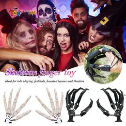 Halloween Articulated Fingers Scarry Fake Fingers Halloween Skeleton Hands Realistic Party Decor Prop JNB15835