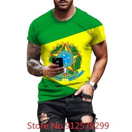 Outdoor TShirts Mens Summer Short Sleeve Brazil Flag 3D Printing T Shirt Harajuku Hip Hop Fashion Streetwear Tshirt W220923
