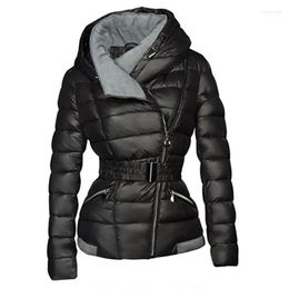 Women's Down Winter Coats Women Parkas Cotton Warm Thick Short Jacket Coat With Belt Slim Casual Zipper Gothic Black Outerwear Overcoats1