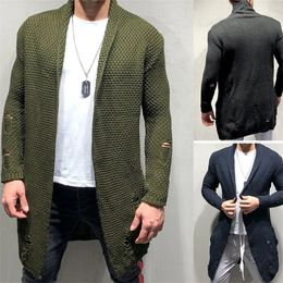 Men's Sweaters men's knitted coat long cardigan sweater fashion casual large jacket Trench Spring 220927