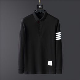 Men's Polos brand autumn High quality solid Colour Polo shirt Fashion casual Polo shirt Men's long sleeve embroidery Pure cotton plus size 220927