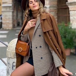 Women's Jackets Fashion Autumn Women Plaid Blazers and Jackets Work Office Lady Suit Slim Double Breasted Business Female Blazer Coat Talever 220926