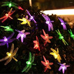 Strings Led Solar Lamp Dragonfly Wedding Decorative Lights Flashing Fairy Twinkly String Courtyard Waterproof Lighting
