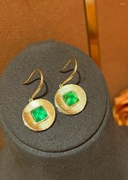 Stud Earrings LR Emerald Fine Jewelry 18K Gold Green 3.98ct Female Drop For Women