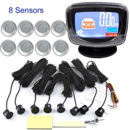 Car Rear View Cameras Cameras& Parking Sensors 8 Front And Reverse Kit Backup Radar With LCD Display Monitor Indicator System 9 Colours To