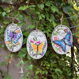 Decorative Figurines Outdoor Butterfly Cement Painted Pendant Courtyard Animal Pattern Stepping Stone Decor Art