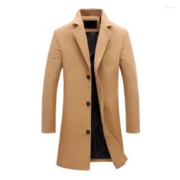 Men's Trench Coats Men's Men Outerwear 2022 Decorative Jacket Easy Match Polyester Single Breasted Overcoat For Winter