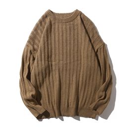 Men's Sweaters Autumn Men Pullover Solid O Neck Loose Knitted Pullovers Mens Causal Harajuku Streetwear Knitwear Plus Size 5XL 220927