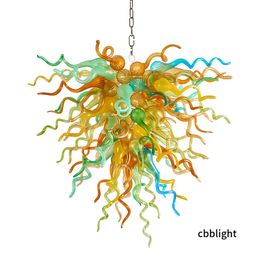 Mouth Blown Glass Chandelier Lamps CE/UL Certificate LED Bulbs Hanging Fixture Borosilicate Murano Style Glass Chandeliers for Hotel Lobby Mall Living Room LR1416